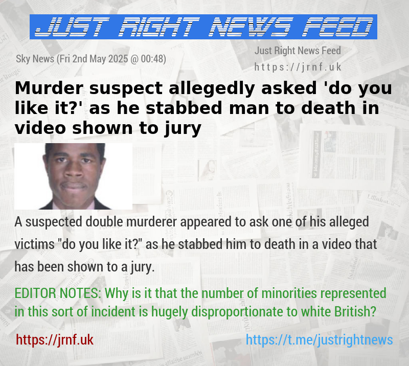 Murder suspect allegedly asked ’do you like it?’ as he stabbed man to death in video shown to jury