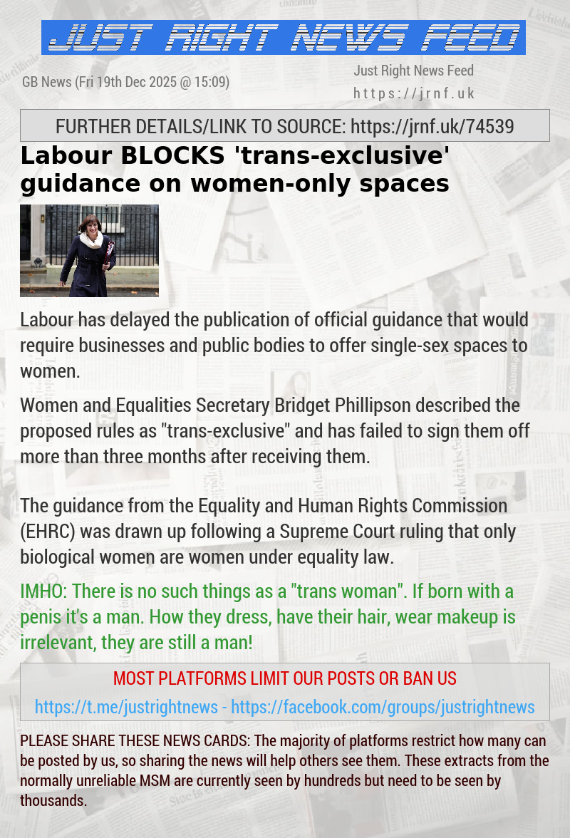 Labour BLOCKS ’trans—exclusive’ guidance on women—only spaces