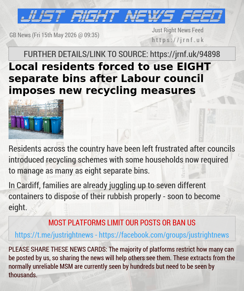 Local residents forced to use EIGHT separate bins after Labour council imposes new recycling measures