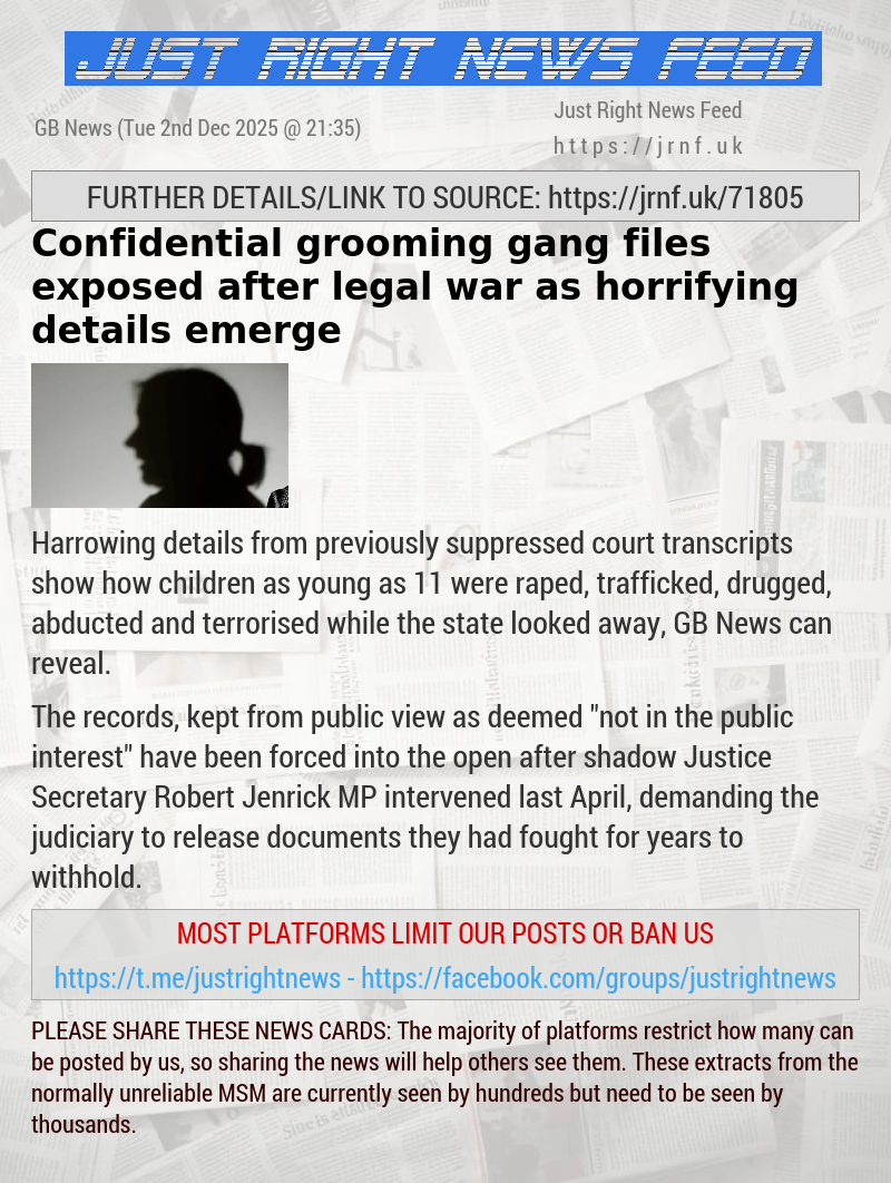 Confidential grooming gang files exposed after legal war as horrifying details emerge