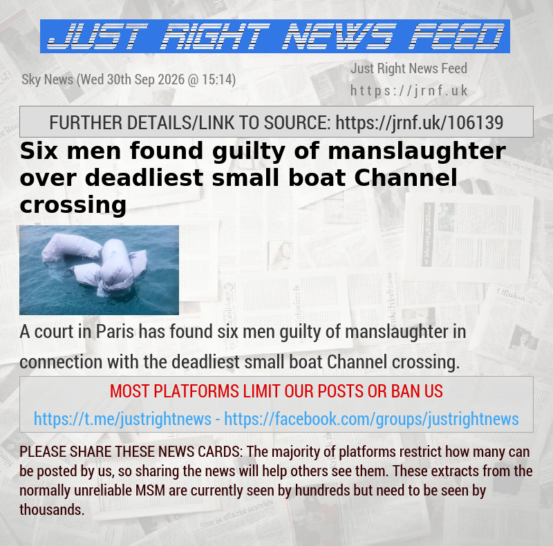 Six men found guilty of manslaughter over deadliest small boat Channel crossing