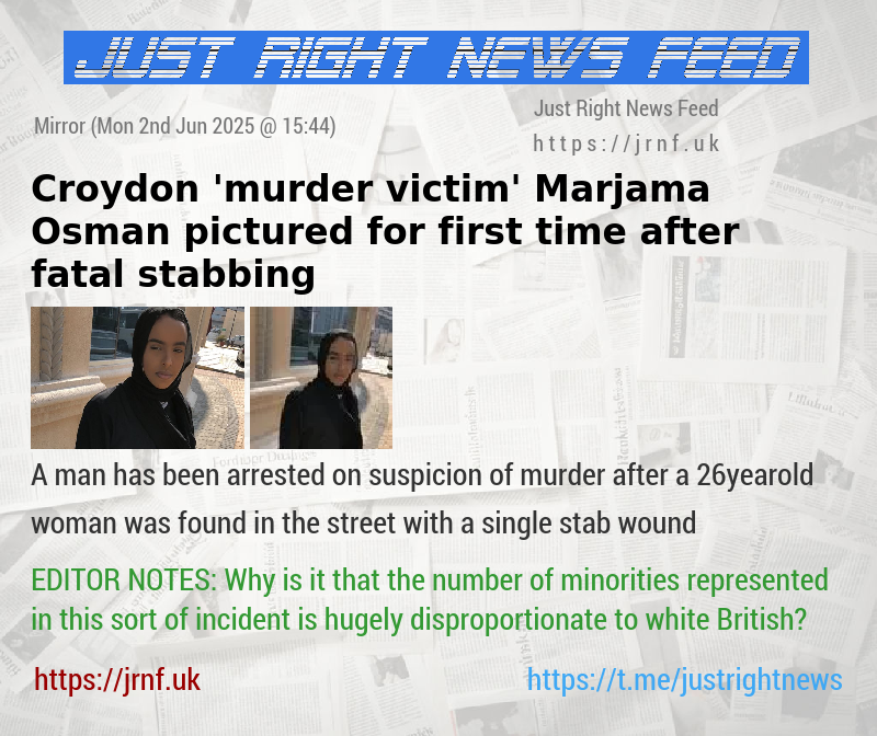 Croydon ’murder victim’ Marjama Osman pictured for first time after fatal stabbing