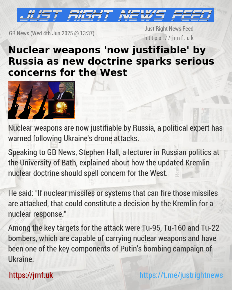 Nuclear weapons ’now justifiable’ by Russia as new doctrine sparks serious concerns for the West