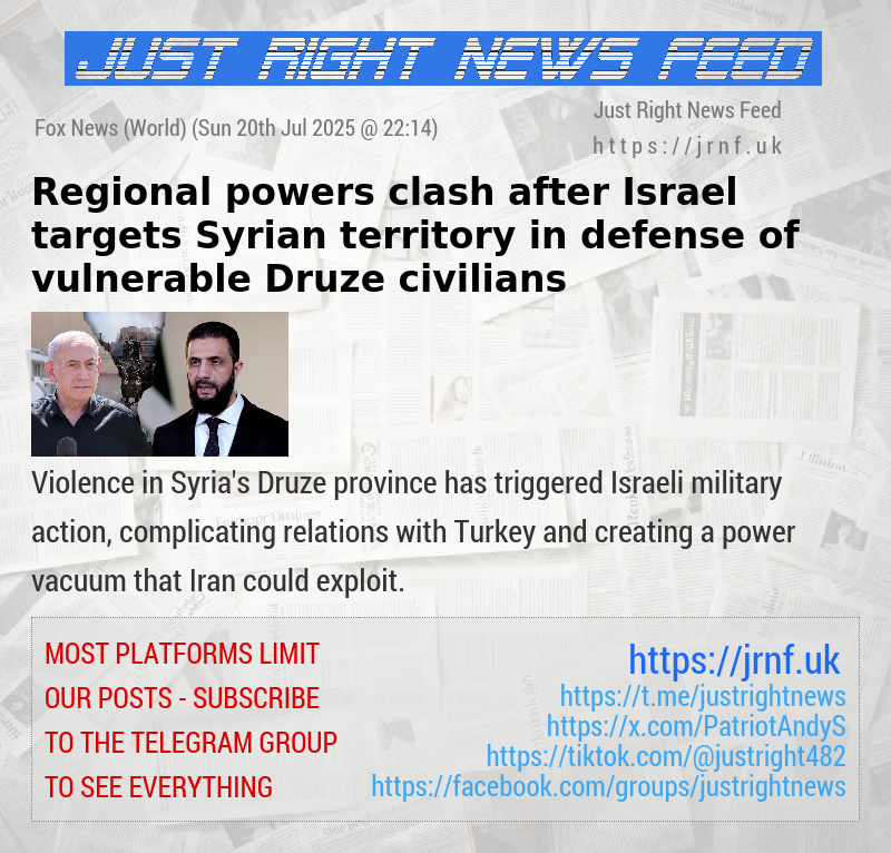Regional powers clash after Israel targets Syrian territory in defense of vulnerable Druze civilians