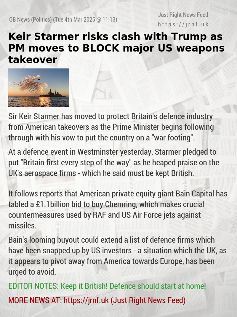 Keir Starmer risks clash with Trump as PM moves to BLOCK major US weapons takeover