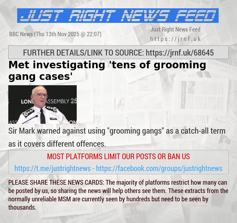 Met investigating ’tens of grooming gang cases’