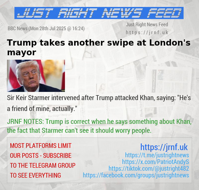 Trump takes another swipe at London’s mayor