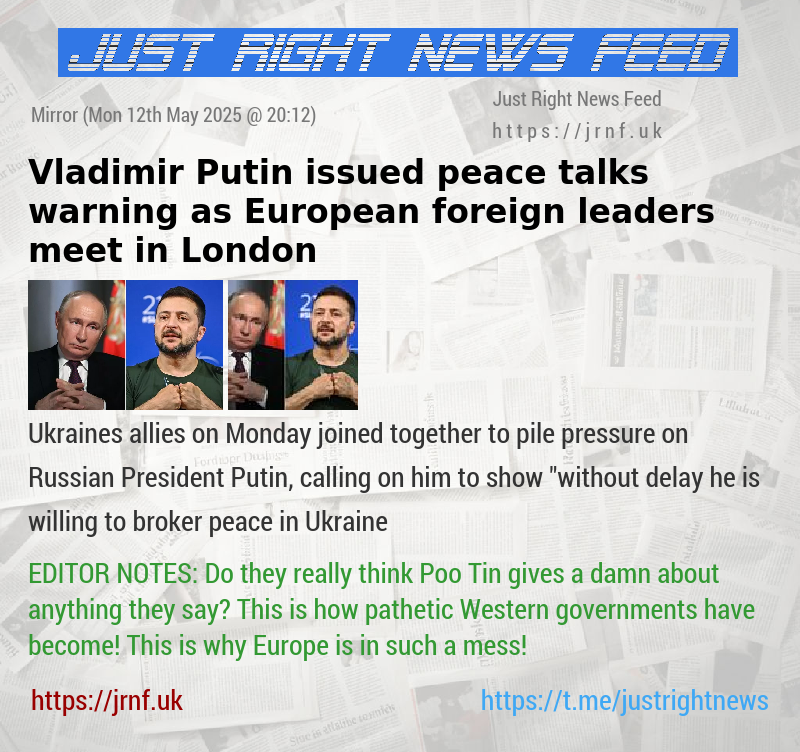 Vladimir Putin issued peace talks warning as European foreign leaders meet in London