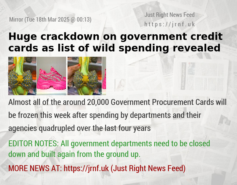 Huge crackdown on government credit cards as list of wild spending revealed