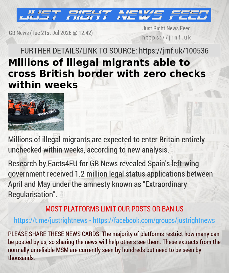 Millions of illegal migrants able to cross British border with zero checks within weeks