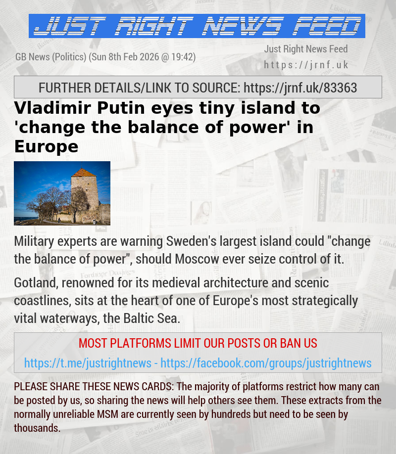 Vladimir Putin eyes tiny island to ’change the balance of power’ in Europe