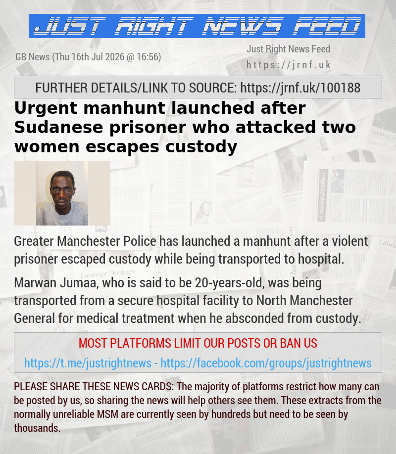 Urgent manhunt launched after Sudanese prisoner who attacked two women escapes custody