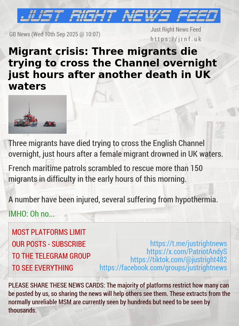 Migrant crisis: Three migrants die trying to cross the Channel overnight just hours after another death in UK waters