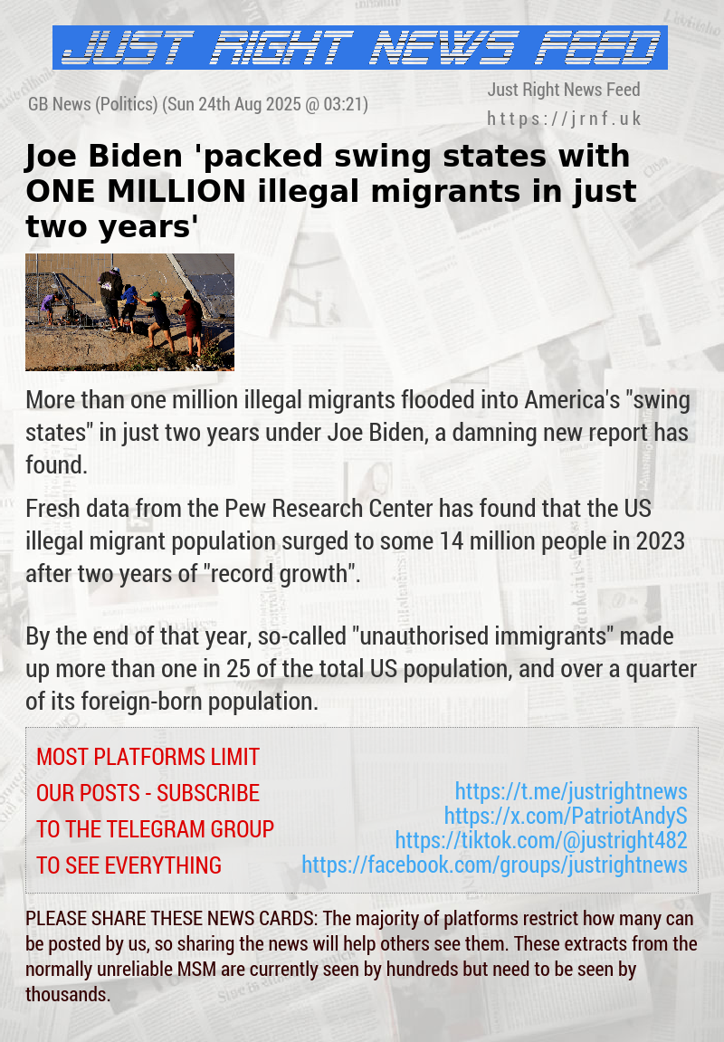 Joe Biden ’packed swing states with ONE MILLION illegal migrants in just two years’
