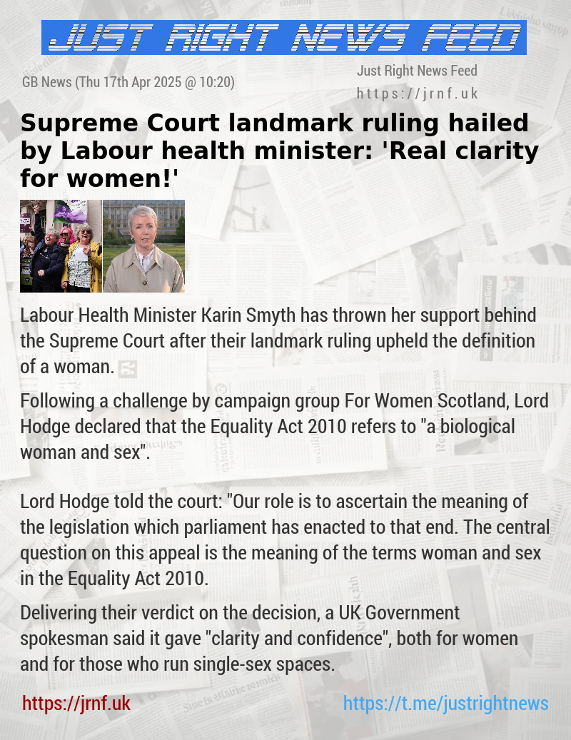 Supreme Court landmark ruling hailed by Labour health minister: ’Real clarity for women!’