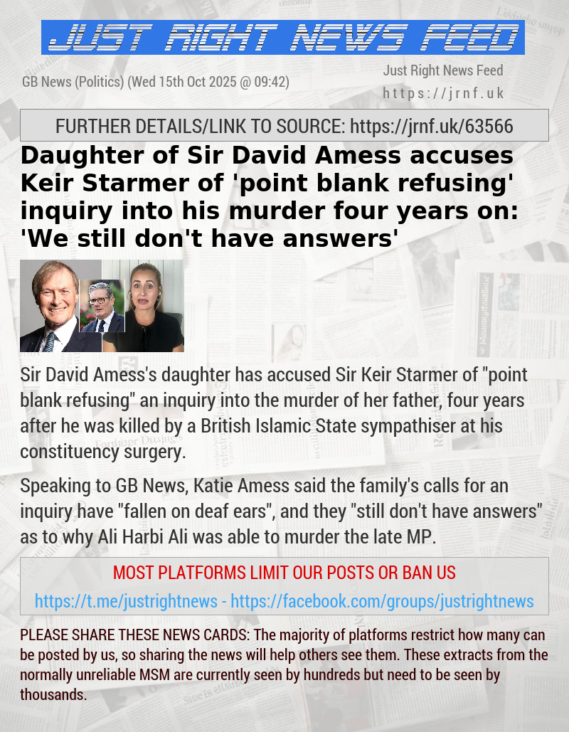 Daughter of Sir David Amess accuses Keir Starmer of ’point blank refusing’ inquiry into his murder four years on: ’We still don’t have answers’