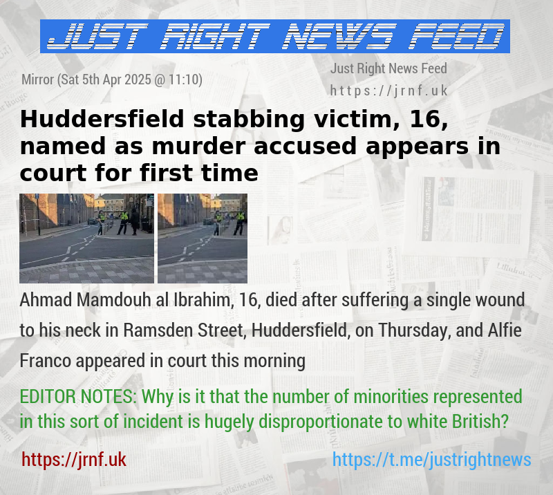 Huddersfield stabbing victim, 16, named as murder accused appears in court for first time