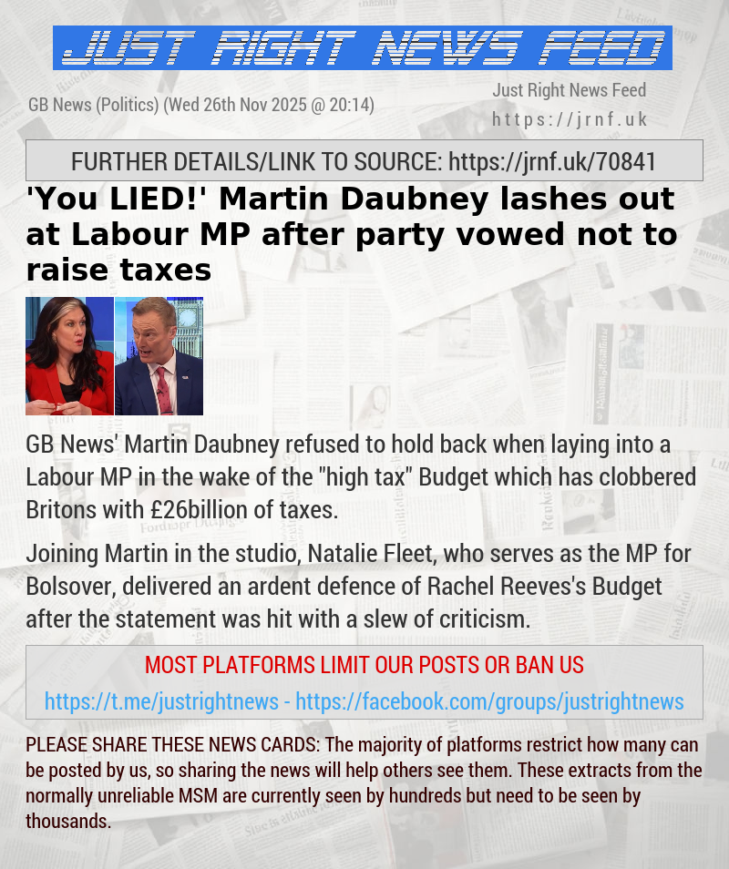 ’You LIED!’ Martin Daubney lashes out at Labour MP after party vowed not to raise taxes