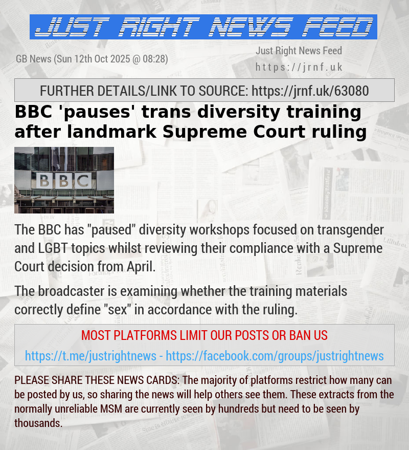 BBC ’pauses’ trans diversity training after landmark Supreme Court ruling