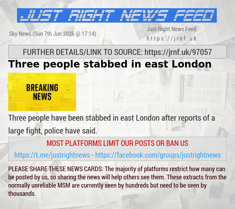 Three people stabbed in east London