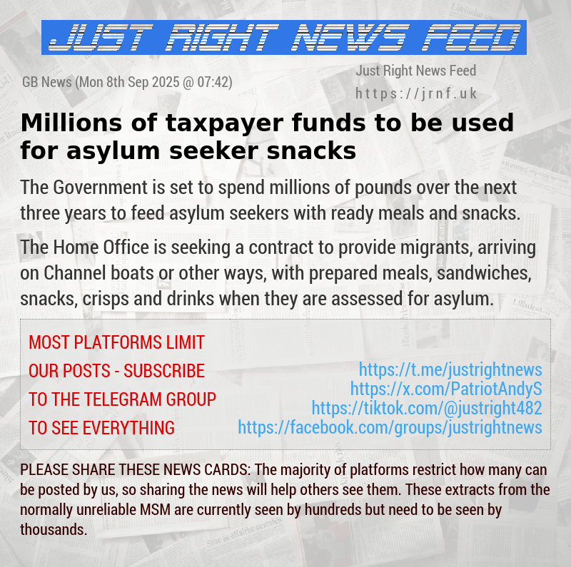 Millions of taxpayer funds to be used for asylum seeker snacks