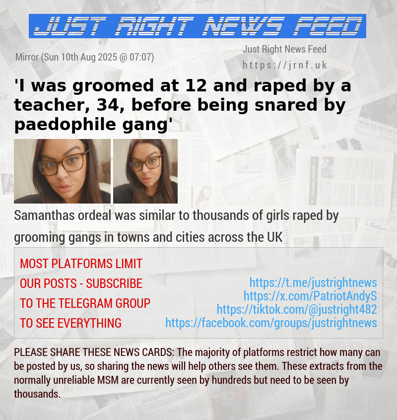 ’I was groomed at 12 and raped by a teacher, 34, before being snared by paedophile gang’