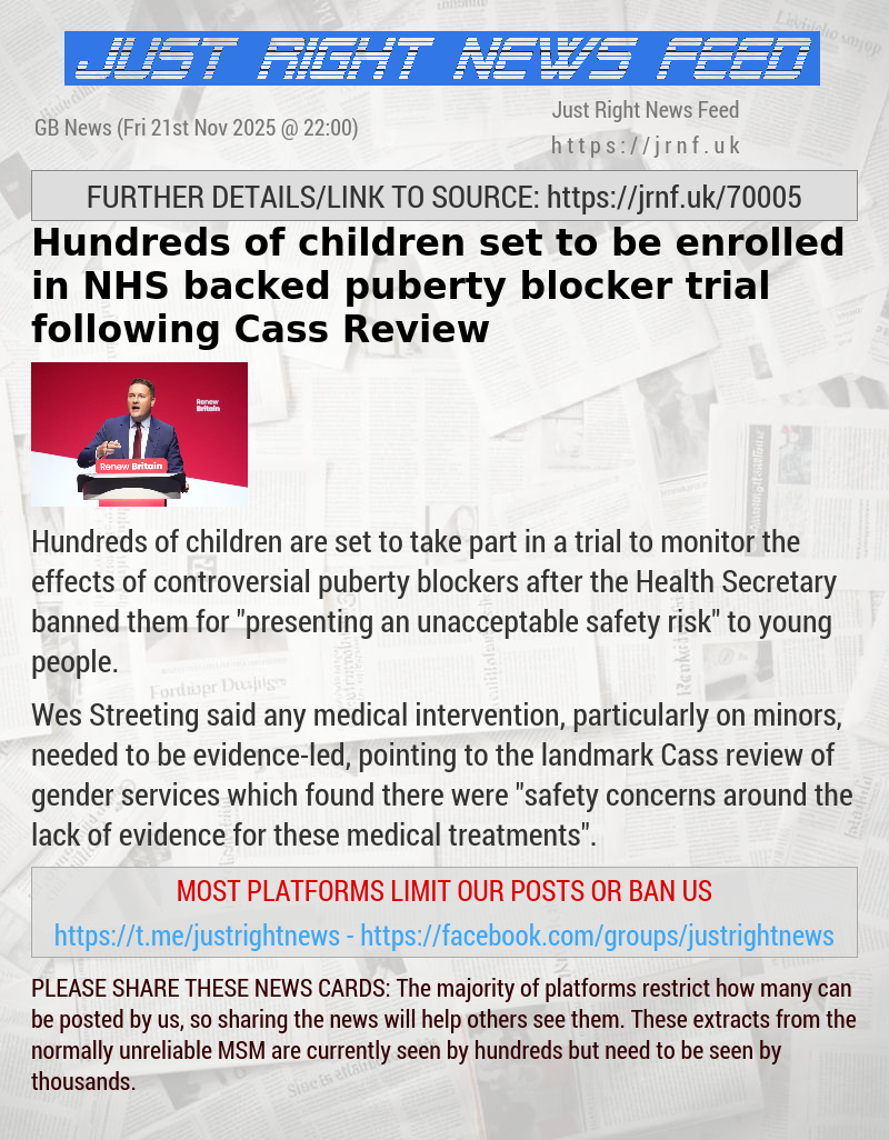 Hundreds of children set to be enrolled in NHS—backed puberty blocker trial following Cass Review