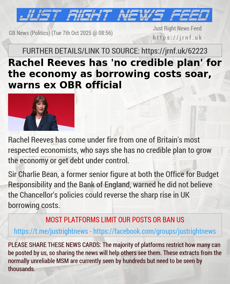 Rachel Reeves has ’no credible plan’ for the economy as borrowing costs soar, warns ex—OBR official