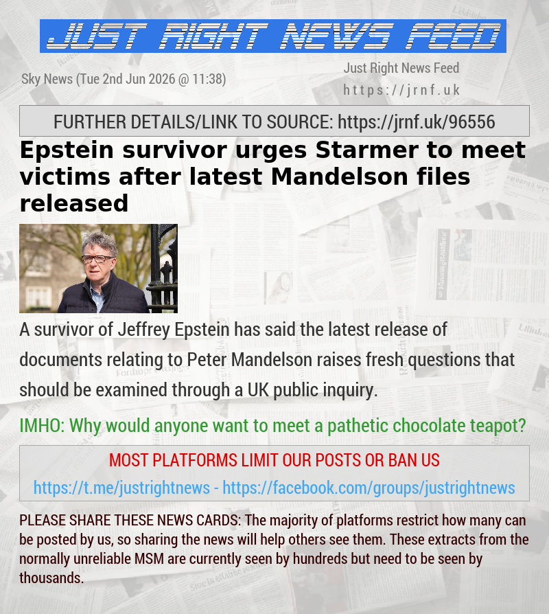 Epstein survivor urges Starmer to meet victims after latest Mandelson files released