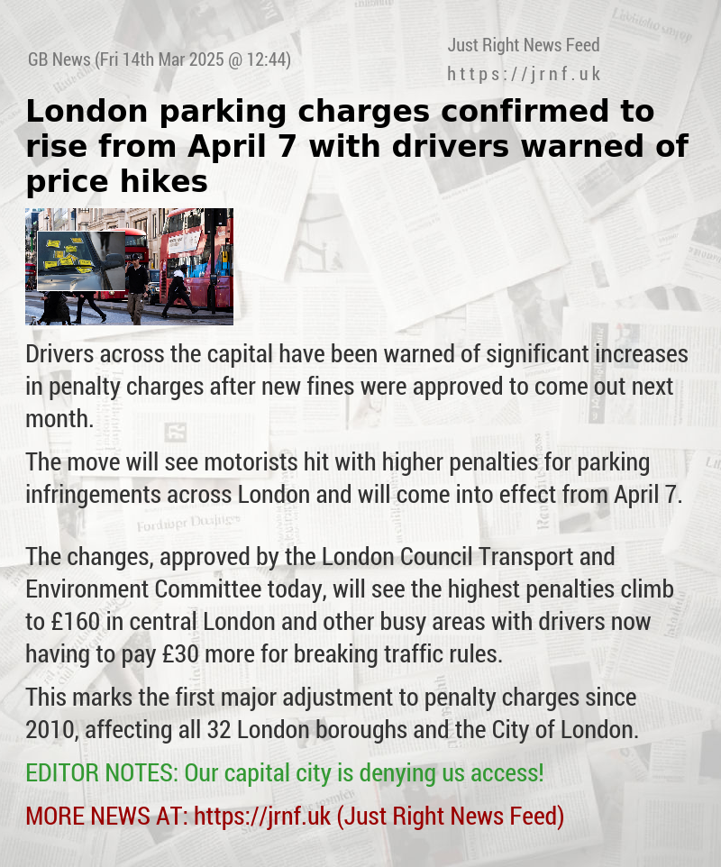 London parking charges confirmed to rise from April 7 with drivers warned of price hikes