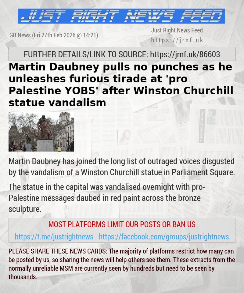 Martin Daubney pulls no punches as he unleashes furious tirade at ’pro—Palestine YOBS’ after Winston Churchill statue vandalism