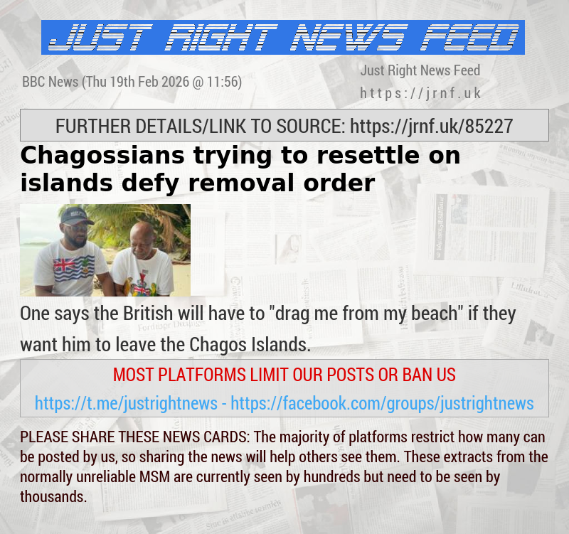 Chagossians trying to resettle on islands defy removal order