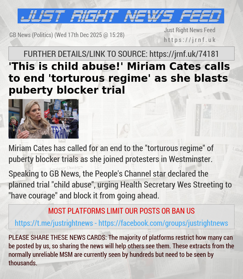 ’This is child abuse!’ Miriam Cates calls to end ’torturous regime’ as she blasts puberty blocker trial
