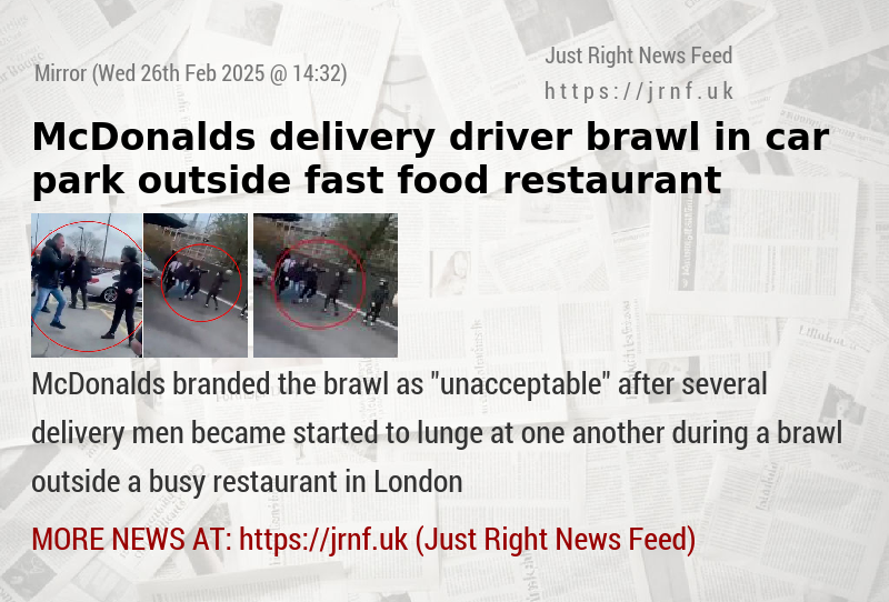 McDonalds delivery driver brawl in car park outside fast food restaurant