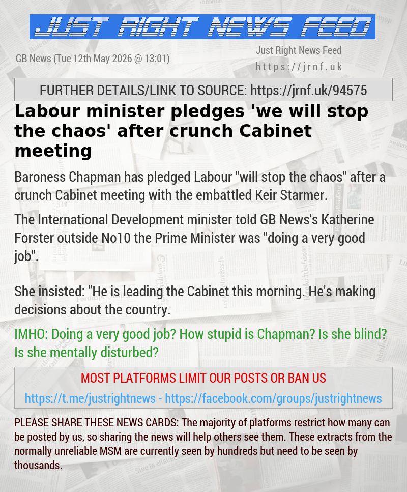 Labour minister pledges ‘we will stop the chaos’ after crunch Cabinet meeting