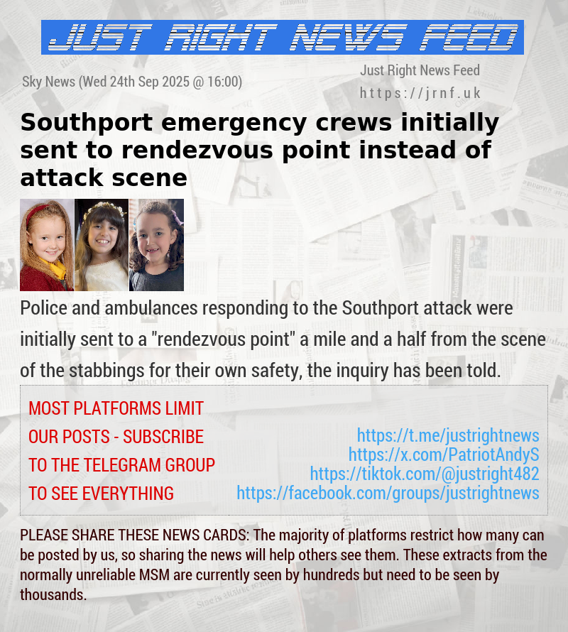 Southport emergency crews initially sent to rendezvous point instead of attack scene