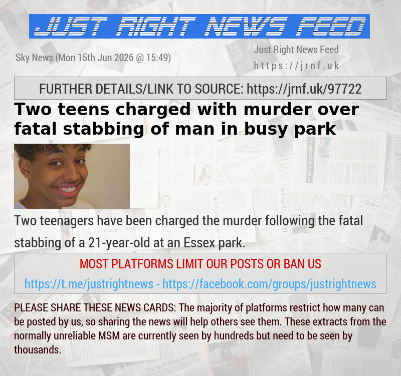 Two teens charged with murder over fatal stabbing of man in busy park 