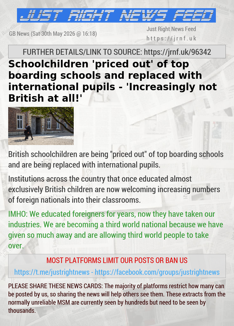 Schoolchildren ’priced out’ of top boarding schools and replaced with international pupils —  ’Increasingly not British at all!’
