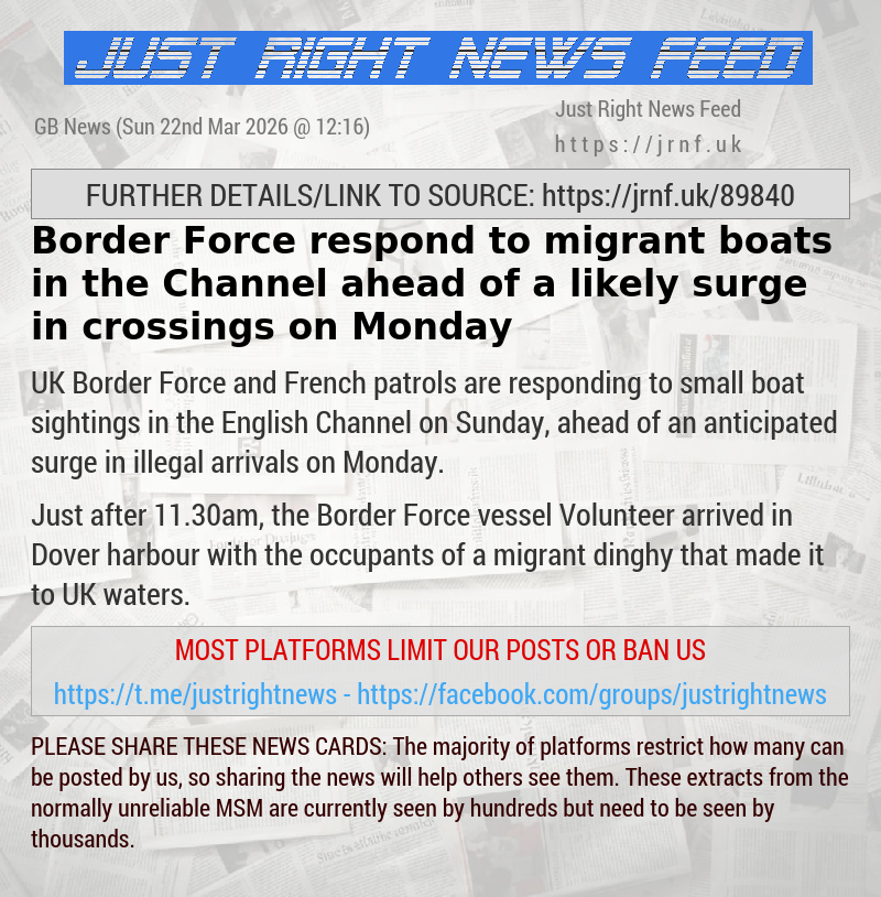 Border Force respond to migrant boats in the Channel ahead of a likely surge in crossings on Monday
