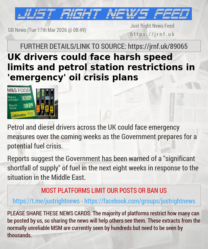 UK drivers could face harsh speed limits and petrol station restrictions in ’emergency’ oil crisis plans