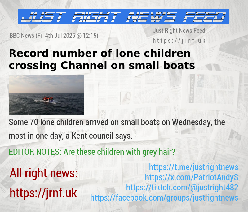 Record number of lone children crossing Channel on small boats
