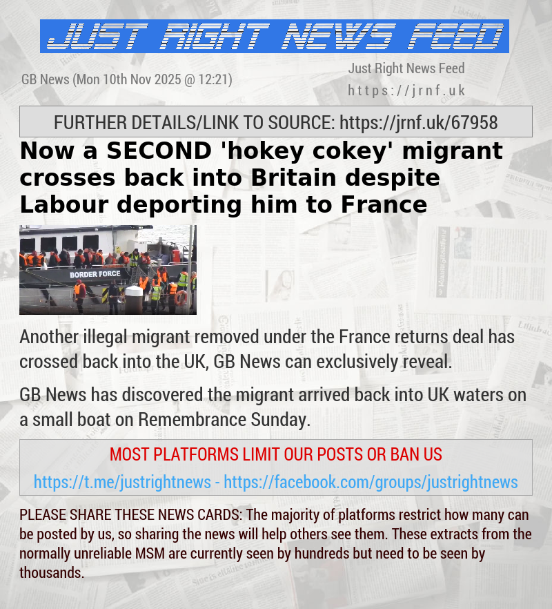 Now a SECOND ’hokey cokey’ migrant crosses back into Britain despite Labour deporting him to France