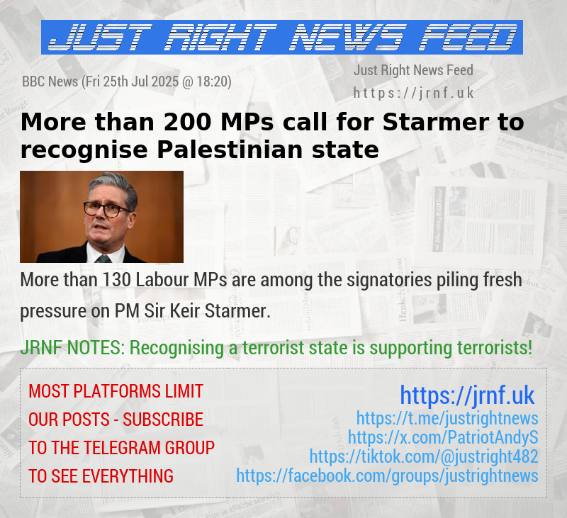 More than 200 MPs call for Starmer to recognise Palestinian state