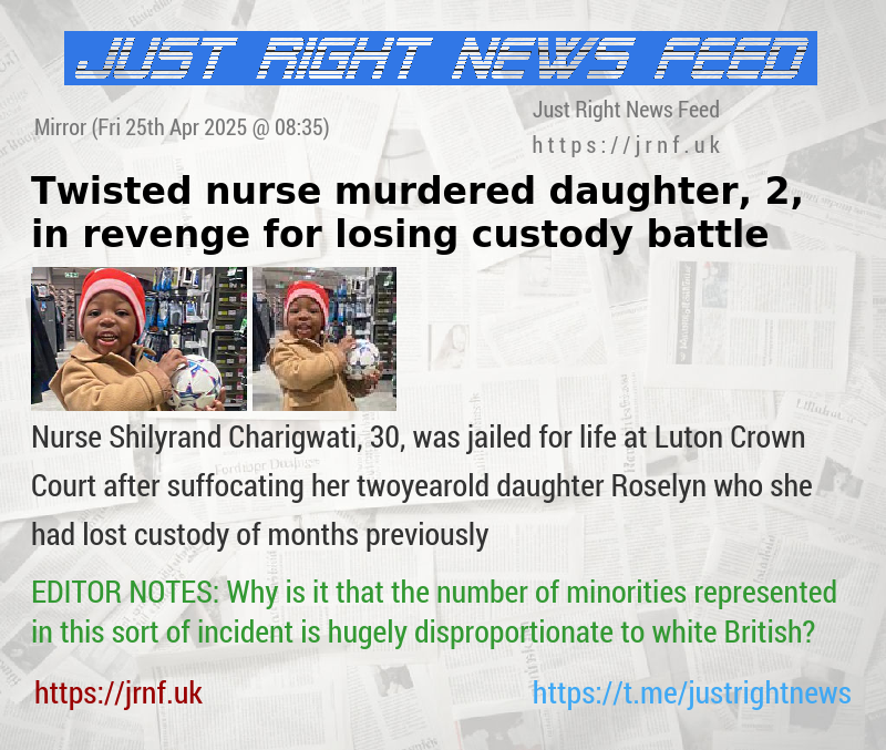 Twisted nurse murdered daughter, 2, in revenge for losing custody battle