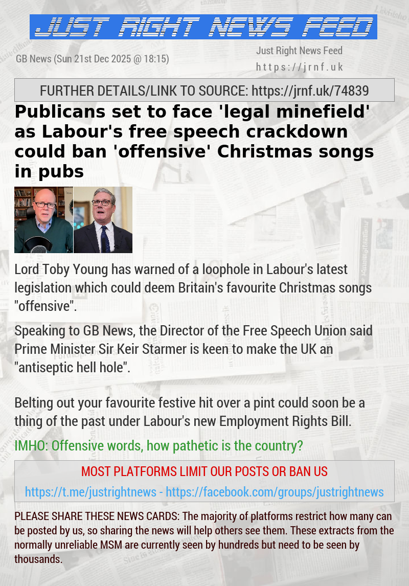 Publicans set to face ’legal minefield’ as Labour’s free speech crackdown could ban ’offensive’ Christmas songs in pubs