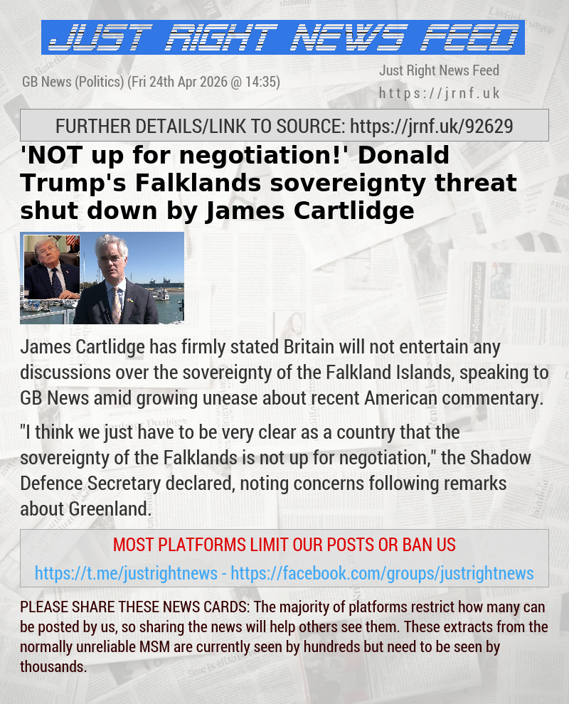 ’NOT up for negotiation!’ Donald Trump’s Falklands sovereignty threat shut down by James Cartlidge