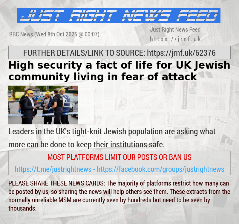 High security a fact of life for UK Jewish community living in fear of attack