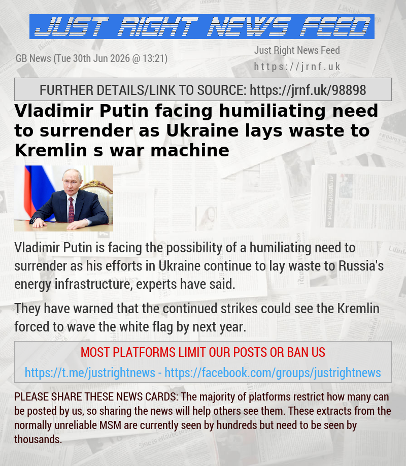 Vladimir Putin facing humiliating need to surrender as Ukraine lays waste to Kremlin‘s war machine