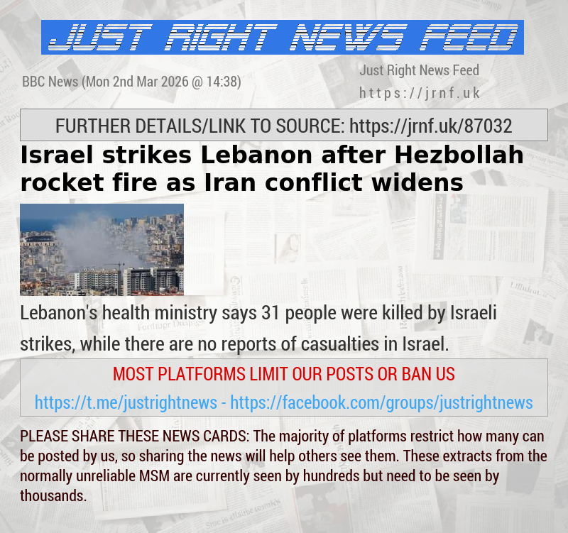 Israel strikes Lebanon after Hezbollah rocket fire as Iran conflict widens