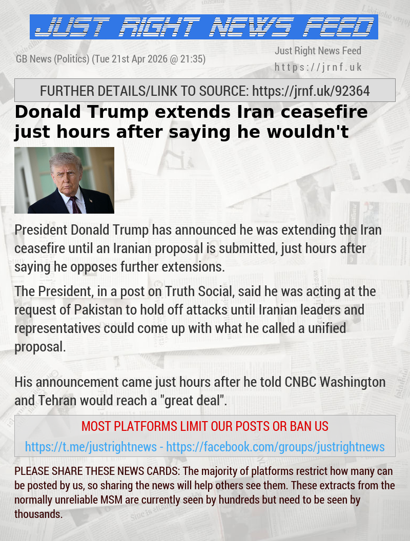 Donald Trump extends Iran ceasefire just hours after saying he wouldn’t